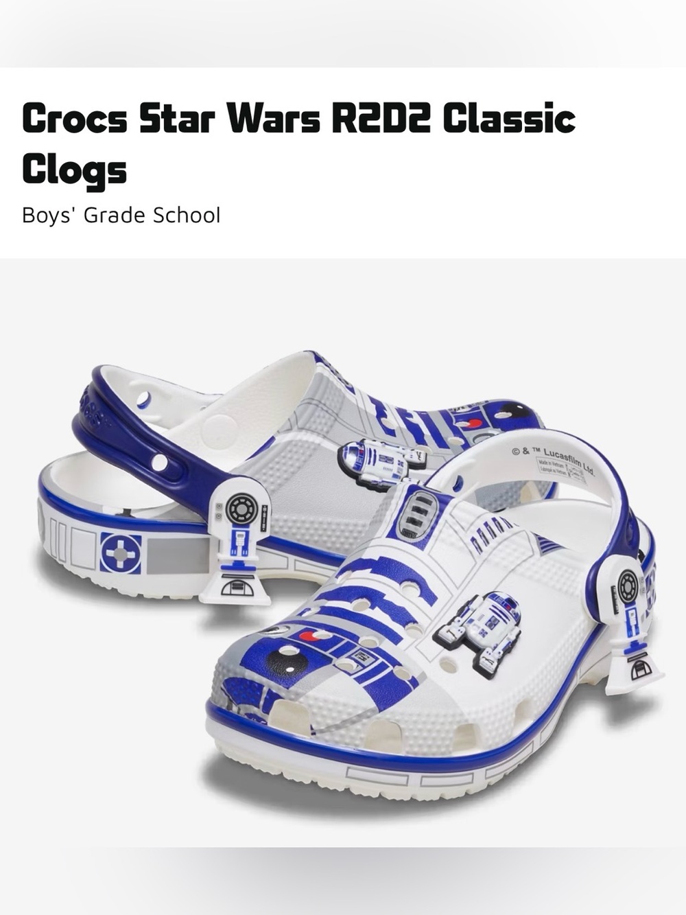 CROCS Star Wars R2-D2 classic clogs